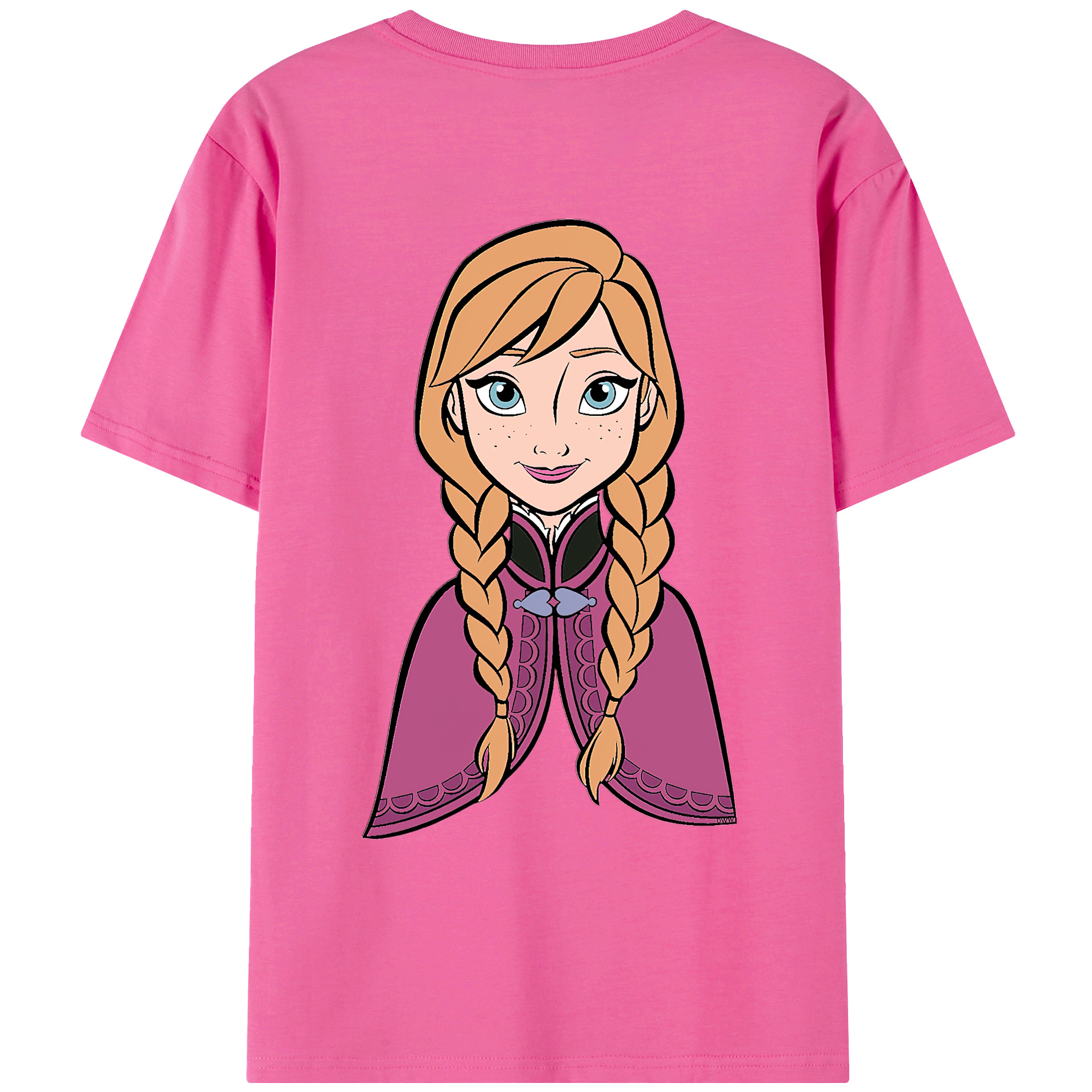 （画像用） アナと雪の女王 アンナ エルサ Frozen Anna Elsa レディース半袖Tシャツ(バックプリント)